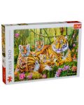 Puzzle Trefl de 500 piese - Familia de tigri, Marcello Corti - 1t