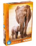 Puzzle Eurographics de 1000 piese - Elefantul si micutul ei - 1t