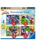 Puzzle Ravensburger din 24 piese 4 în 1 - Spidey și prietenii săi minunați - 1t