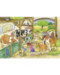 Puzzle Ravensburger din 2 x 24 de piese - Zi la fermă - 2t