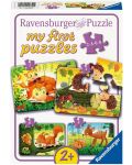 Puzzle Ravensburger 8 piese 4 în 1 - Primul meu puzzle: Distracție cu animale din pădure - 1t