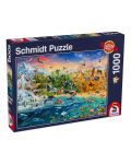 Puzzle Schmidt de 1000 piese - Regatul animalelor - 1t