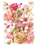 Puzzle Cobble Hill din 1000 de piese - Flori roz - 2t
