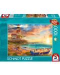 Puzzle Schmidt de 1000 de piese - Sunset o.lighthouse bay - 1t
