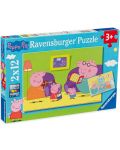 Puzzle Ravensburger  2 x 12 bucati - Peppa Pig la domiciliu  - 1t