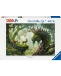 Puzzle Ravensburger din 3000 piese - Dragonul pădurii se trezește - 1t