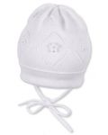 Pălărie pentru copii din bumbac tricotata Sterntaler - 43 cm, 5-6 luni, albă - 1t