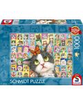 1000 de piese Schmidt Puzzle - Cat Mimic - 1t