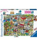 Puzzle Ravensburger 1000 de piese - Stațiunea de vacanță 1 - Campingul - 1t