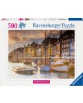 Puzzle Ravensburger din  500 piese - Apus de soare la Copenhaga - 1t