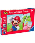 Puzzle Ravensburger din 3 x 49 de piese - Super Mario - 1t