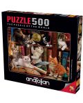 Puzzle Anatolian de 500 de piese - Pisici in biblioteca - 1t