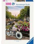 Puzzle Ravensburger din 1000 piese - Bicicletă și flori în Amsterdam - 1t