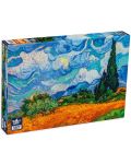 Puzzle Black Sea din 500 de piese - Camp de grau cu chiparosi, Vincent van Gogh - 1t