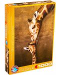 Puzzle Eurographics de 1000 piese - Sarutul girafei mama - 1t