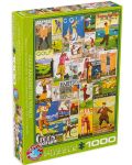 Puzzle Eurographics de 1000 piese - Golful in lume, Postere vintage - 1t
