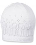 Pălărie pentru copii din bumbac tricotata Sterntaler - 49 cm, 12-18 luni, albă - 1t