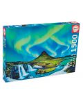 Puzzle Educa din 1500 de piese - Aurora borealis iceland - 1t