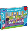 Puzzle Ravensburger 2 x 24 piese - Peppa Purcelusul la scoala - 1t