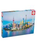 Puzzle Educa de 1000 piese - Shanghai Skyline la apus - 1t