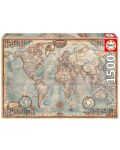Puzzle Educa din 1500 de piese - Harta politica a lumii - 1t