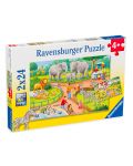 Puzzle Ravensburger 2 de cate 24 piese - Gradina zoologica - 1t