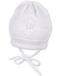 Pălărie pentru copii din bumbac tricotata Sterntaler - 45 cm, 6-9 luni, albă - 1t