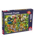 Puzzle Schmidt din 1500 de piese - Regatul colorat al animalelor - 1t