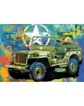 Eurographics Puzzle cu 550 de piese în cutie metalică - Jeep militar  - 2t