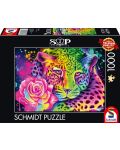 Puzzle Schmidt din 1000 de piese - Leopard neon - 1t