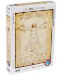 Puzzle Eurographics de 1000 piese – Omul vitruvian, Leonardo da Vinci - 1t