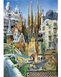 Puzzle Educa de 1000 piese mini - Colaj, cladirile lui Gaudi, miniatura - 2t