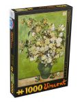 Puzzle D-Toys de 1000 piese - Trandafiri rozi in vaza, Vincent van Gogh - 1t