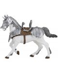 Figurina Papo The Medieval Era – Cal de cavaler, cu armura - 1t