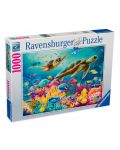 Puzzle Ravensburger cu 1000 de piese - Lumea subacvatică albastră - 1t
