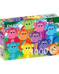 Puzzle Enjoy din 1000 de piese - Maimuțe colorate - 1t