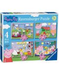 Puzzle Ravensburger din 24 piese 4 în 1 - Purcelușa Peppa - 1t