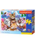 Puzzle Castorland de 70 piese - Pisici cu flori - 1t