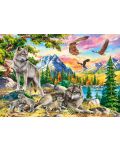 Puzzle Castorland din 1000 de piese - Familia de lupi și vulturi - 2t