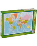 Puzzle Eurographics de 1000 piese - Harta moderna a lumii - 1t