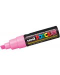 Marker permanent cu un varf tesit Uni Posca - PC-8K, 8 mm, roz fluorescent - 1t