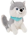 Jucărie de pluș Amek Toys - Husky cu eșarfă albastră, 29 cm - 1t