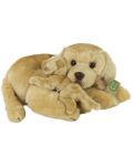 Jucărie de pluș Rappa Eco Friends - Câine labrador cu bebeluș, culcat, 27 cm - 1t
