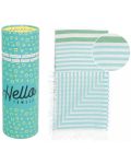 Prosop de plajă în cutie Hello Towels - Bali, 100 x 180 cm, 100% bumbac, turcoaz-verde - 1t