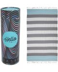 Prosop de plajă în cutie Hello Towels - New Collection, 100 x 180 cm, 100% bumbac, albastru-gri - 1t