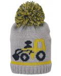 Pălărie de iarnă tricotată Sterntaler - Tractor, 53 cm, 2-4 ani, gri - 1t