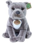 Jucărie de pluș Rappa Eco Friends - Staffordshire Bull Terrier, gri, așezat, 30 cm - 1t