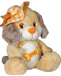Jucărie de pluș Amek Toys - Câine cu pălărie galbenă, 30 cm - 1t