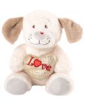 Jucărie de pluș Amek Toys - Câine cu inimă, alb, 24 cm - 1t