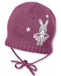 Pălărie tricotată pentru bebeluși Sterntaler - Cu iepuraș, 45 cm, 6-9 luni - 1t